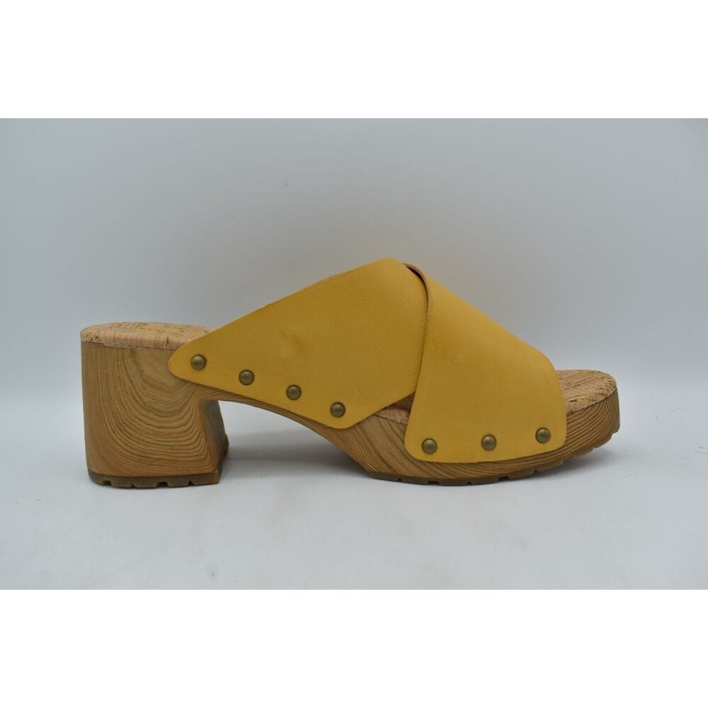 Kork-Ease Womens Size 10 Tatum Yellow Full Grain Leather Heeled Platform Sandals - Picture 6 of 13